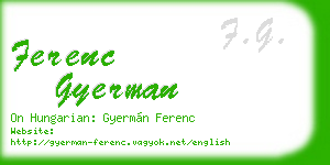 ferenc gyerman business card